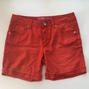 Justice red jeans shorts